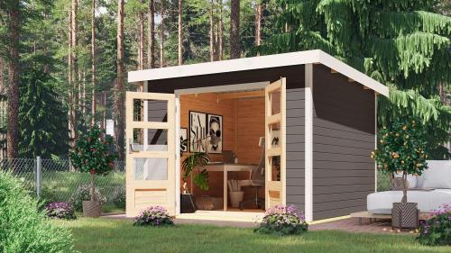 hybridní domek KARIBU PLUTO B (97894) terragrau / bílý