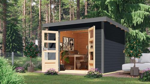 hybridní domek KARIBU PLUTO C (97898) antracit / terragrau