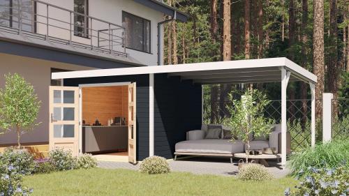 hybridní domek KARIBU PLUTO C (97912) antracit / bílý