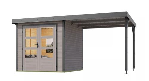 hybridní domek KARIBU JUPITER D (93433) světle šedý / terragrau