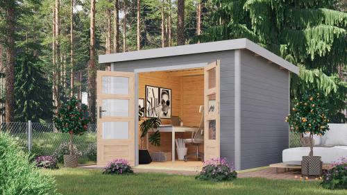 hybridní domek KARIBU PLUTO D (97901) světle šedý / terragrau