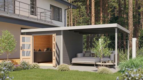 hybridní domek KARIBU PLUTO D (97916) světle šedý / terragrau