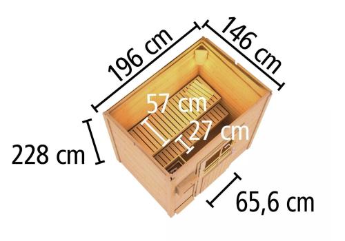 fínska sauna KARIBU HYTTI 1 (97703) terragrau