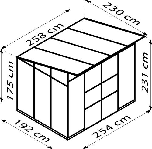 skleník VITAVIA PLAYA 5900 PC 6 mm černý