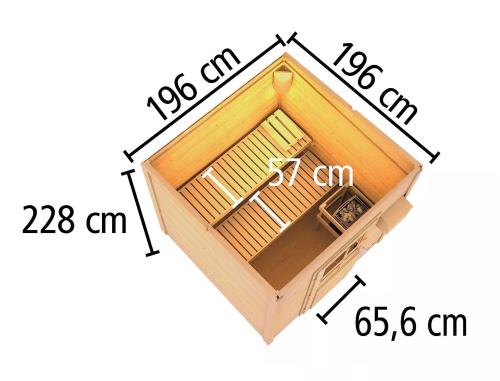 fínska sauna KARIBU HYTTI 2 (93862) natur