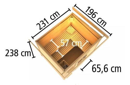 fínska sauna KARIBU HYTTI 3 (97711) terragrau