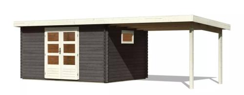 dřevěný domek KARIBU TRITTAU 5 + přístavek 330 cm (41578) terragrau