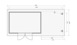 dřevěný domek KARIBU TRITTAU 5 + přístavek 330 cm (41578) terragrau