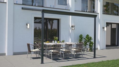 hliníková pergola LANITPLAST WALL 33 FSX antracit + bronz PC