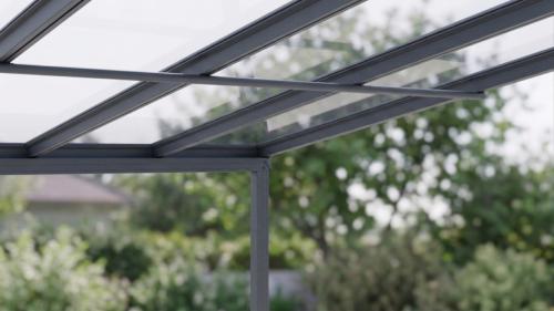hliníková pergola LANITPLAST WALL 33 FSX antracit + čirý PC