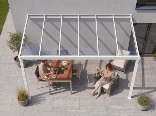 hliníková pergola LANITPLAST WALL 33 FSX bílá + čirý PC