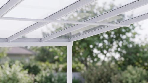 hliníková pergola LANITPLAST WALL 43 FSX bílá + čirý PC