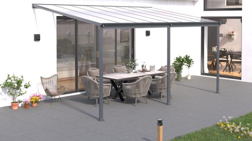 hliníková pergola LANITPLAST WALL 53 FSX antracit + bronz PC