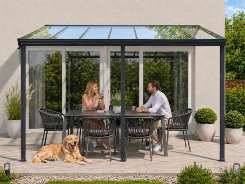 hliníková pergola LANITPLAST WALL 53 FSX antracit + čirý PC