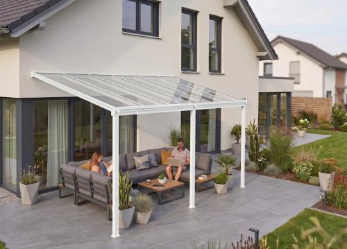 hliníková pergola LANITPLAST WALL 53 FSX bílá + čirý PC