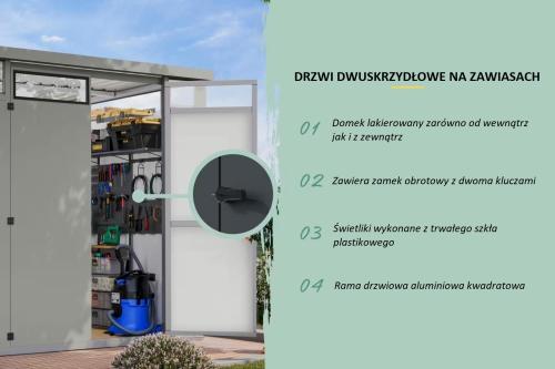 domek ogrodowy narzędziowy KARIBU OSTEN 2 (12520) szary