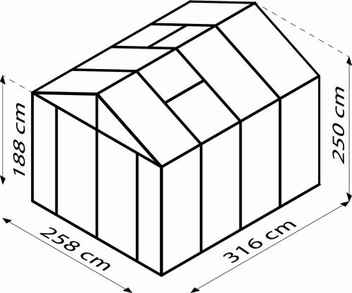 skleník VITAVIA ZEUS COMFORT 8100 PC 10 mm černý