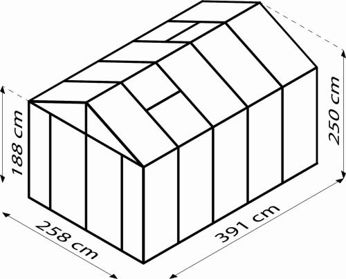 skleník VITAVIA ZEUS COMFORT 10000 PC 10 mm stříbrný