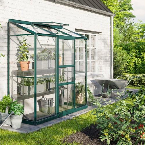 skleník VITAVIA IDA 1300 čiré sklo 3 mm zelený