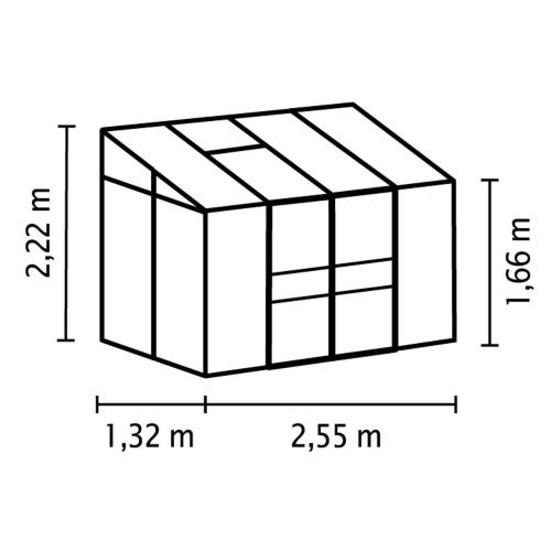 skleník VITAVIA IDA 3300 čiré sklo 3 mm zelený