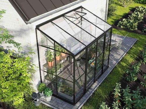 skleník VITAVIA IDA 3300 čiré sklo 3 mm černý