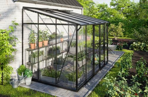 skleník VITAVIA IDA 6500 sklo 3 mm + PC 6 mm černý