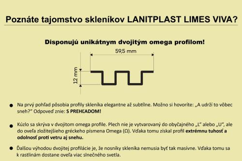 skleník LANITPLAST LIMES Viva V6/3 1,97x3 m číre sklo 3 mm