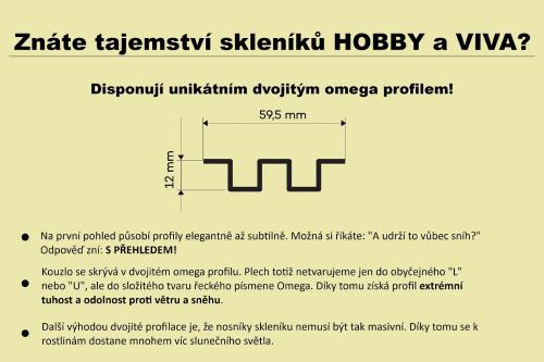 skleník LANITPLAST LIMES Viva V6/4 1,97x4 m čiré sklo 3 mm