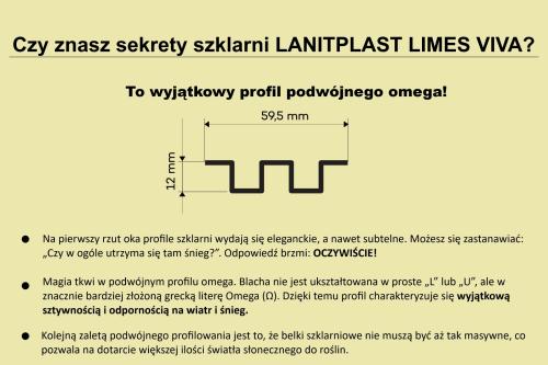 szklarnia LANITPLAST LIMES Viva V7/4,5 2,47x4,48 m szkło 3 mm