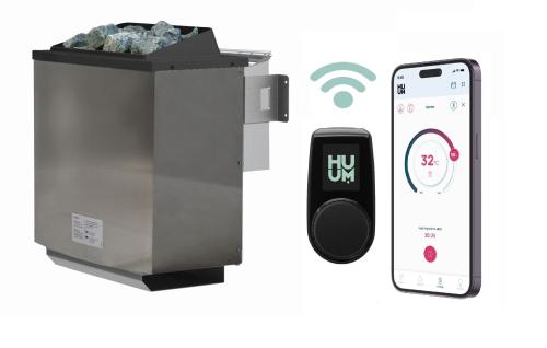 saunová kamna KARIBU 9 kW (1115) s řídicí WIFI jednotkou a ovládáním přes aplikaci