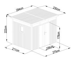 plechový domek LANITPLAST MARBURG 108 ANTRACIT - V213