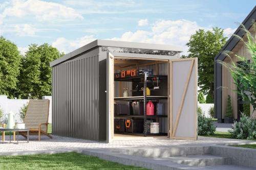 plechový domek KARIBU IRIDIUM 2,5 (48449) šedý