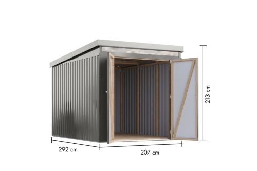 plechový domek KARIBU IRIDIUM 2,5 (48449) šedý