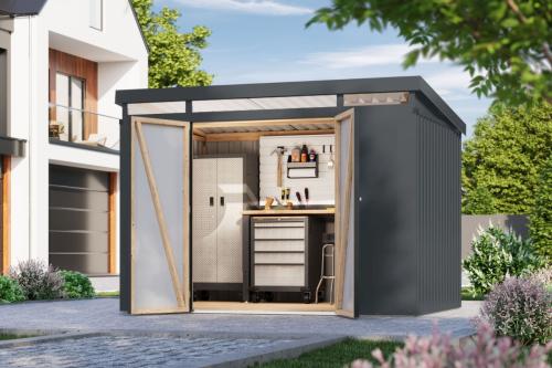 plechový domek KARIBU IRIDIUM 3 (48455) antracit