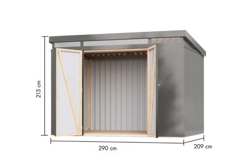 plechový domek KARIBU IRIDIUM 3 (48454) šedý