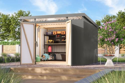 plechový domek KARIBU IRIDIUM 3,5 (48456) šedý