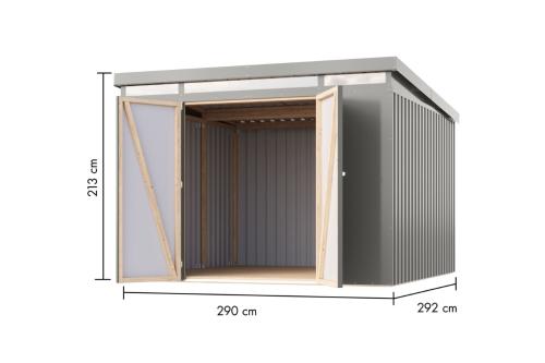 plechový domek KARIBU IRIDIUM 3,5 (48456) šedý