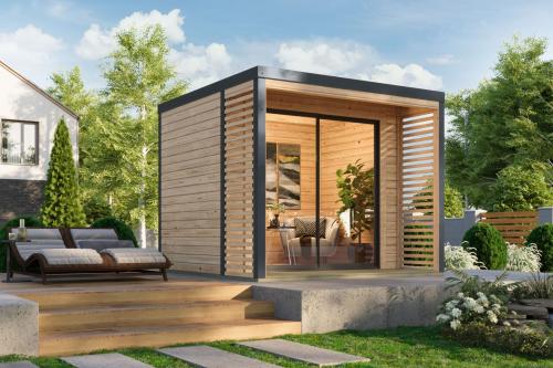 hybridní domek KARIBU SATURN (48350) natur / antracit