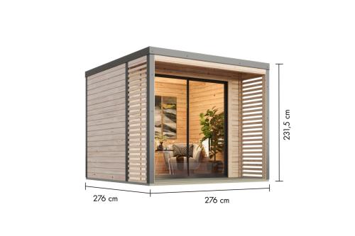 hybridní domek KARIBU SATURN (48349) natur / šedý