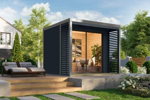 hybridní domek KARIBU SATURN (48354) antracit / šedý