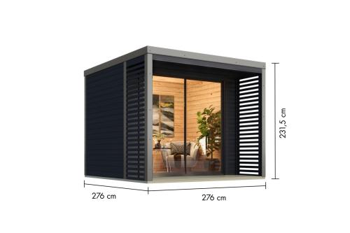 hybridní domek KARIBU SATURN (48354) antracit / šedý