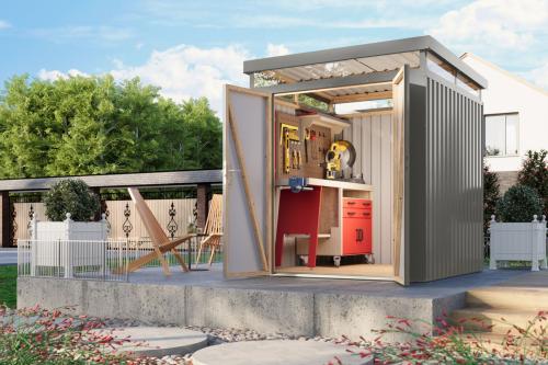 plechový domek KARIBU AURUM 2 (53662) šedý