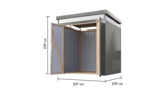 plechový domek KARIBU AURUM 2 (53662) šedý