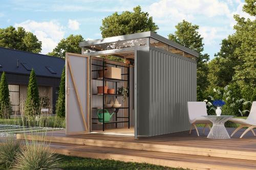 plechový domek KARIBU AURUM 2,5 (53667) šedý