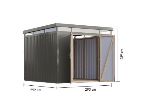 plechový domek KARIBU AURUM 3,5 (53671) šedý