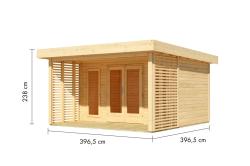 dřevěný domek KARIBU CHIONE (12136) natur