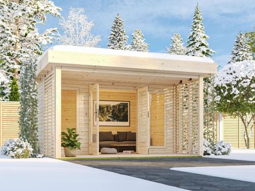 dřevěný domek KARIBU CHIONE (12136) natur