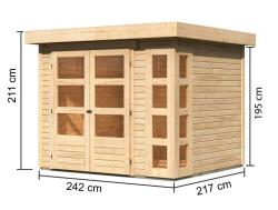dřevěný domek KARIBU KERKO 3 (82926) natur - V216
