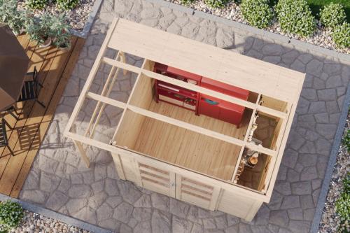 dřevěný domek KARIBU multifunkční (12145) natur