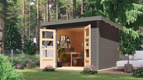 hybridní domek KARIBU PLUTO 6 (12432) terragrau / šedý